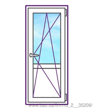 Балконная металлопластиковая дверь с поворотно-откидной створкой
