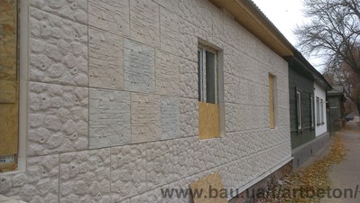Утепление фасада офактуренным пенопластом &mdash; Артбетон