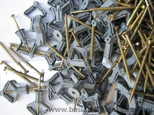 Дюбель для пустотелых гипсокартонных стен "бабочка" с шурупом &mdash; Астекс трейдинг