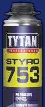 Клей-пена Tytan STYRO 753 для приклеивания пенопласта.