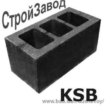 Шлакоблок стеновой усиленный М75 190х190х390 мм, Киев