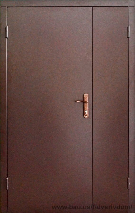 Тамбурные двустворчатые металлические входные двери Техно 2 в коридор 120 см.