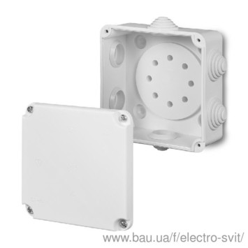 Распределительная наружная коробка EP-LUX 5x4mm2 380 V без клемника IP 55, 118x118x60