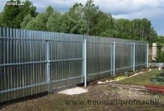 Забор из профнастила оцинкованного &mdash; Донбасс-Профнастил