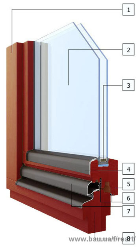 Окна из дерева (меранти-красное дерево)