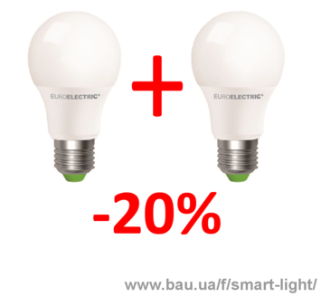 Акция 1+1 LED Лампа EUROELECTRIC A60 12W E27 4000К