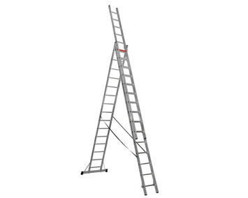 Трехсекционная алюминиевая лестница VIRASTAR Triomax Pro 3x15 ступеней