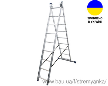 Алюминиевая двухсекционная лестница 2x9 ступеней DUOMAX VIRASTAR