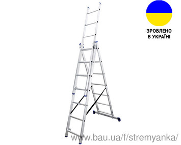 Алюминиевая трехсекционная лестница 3х7 ступеней TRIOMAX VIRASTAR
