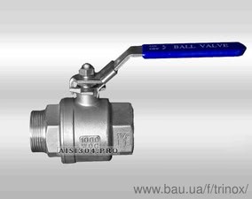 Кран шаровой 2-х сост. внутр / наружн нержавеющий Dn 15 AISI 304 &mdash; Тринокс