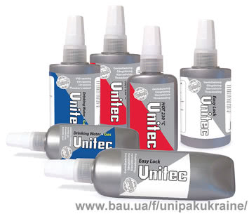 Анаэробный клей герметик по металлу UNITEC (от Unipak)50, 75,100 мл. Герметизация резьбовых соединений и фиксация деталей.