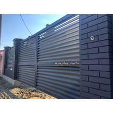 Современный металлический забор - ограда Жалюзи от производи