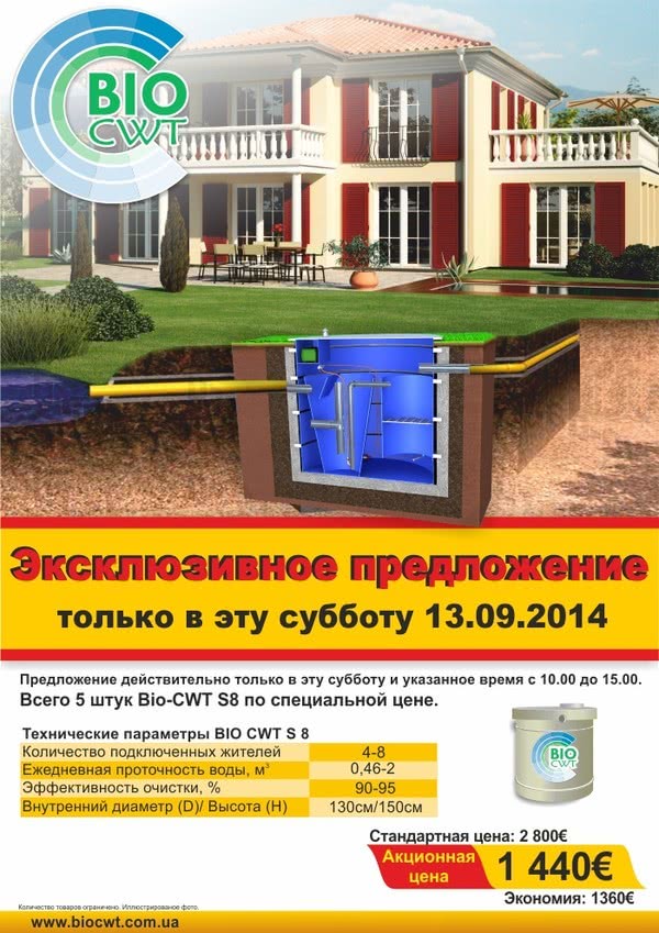 Автономная канализация Bio-CWT S8 за специальную цену Автономная канализация Bio-CWT S8 за специальную цену