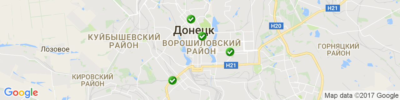 Карта объектов компании Континент-Окна