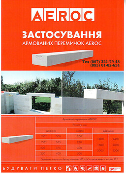 Перемычки из ячеистого бетона