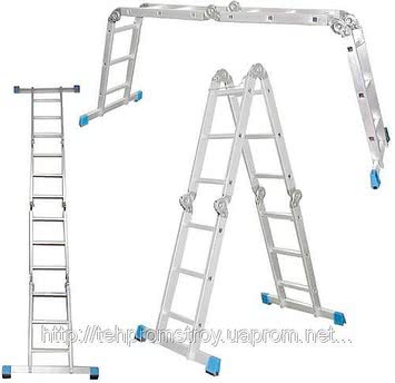 Лестницы стремянки алюминиевые, лестница алюминиевая 2-х секционные, лестницы алюминиевые 3-х секционные, лестница приставная телескопическая алюмини