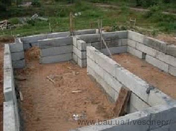 Строительство фундамента блочного для дома
