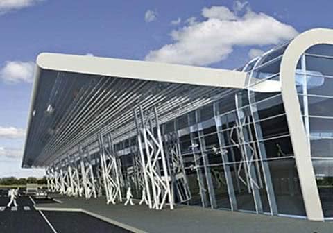 Начался монтаж профнастила крыши нового терминала львовского аэропорта