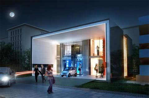 В университете Штутгарта представлена концепция дома с избыточной энергией для электромобилей