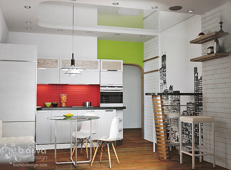 кухня белая динамика