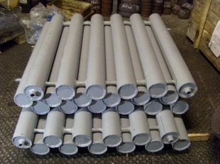 Регистры отопления из стальных гладких труб.