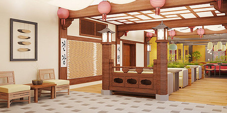 Дизайн интерьера корейского ресторана &mdash; Лазутин Дизайн