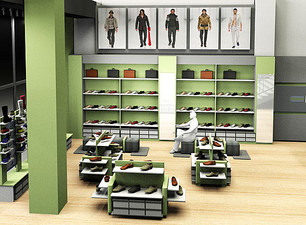 Дизайн интерьера обувного магазина &mdash; Лазутин Дизайн