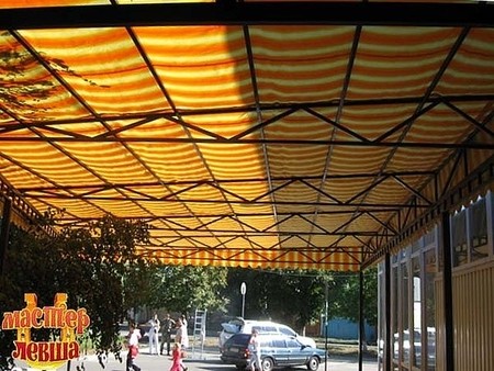 Изготовление навесов и покрытие акриловой тканью