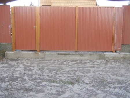 Ворота распашные с калиткой