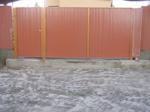 Ворота распашные с калиткой &mdash; Киев Пресбетон