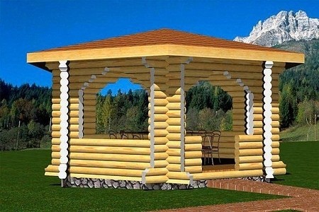 Беседки из оцилиндрованного бревна.
