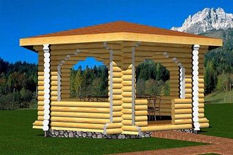 Беседки из оцилиндрованного бревна. &mdash; Марку