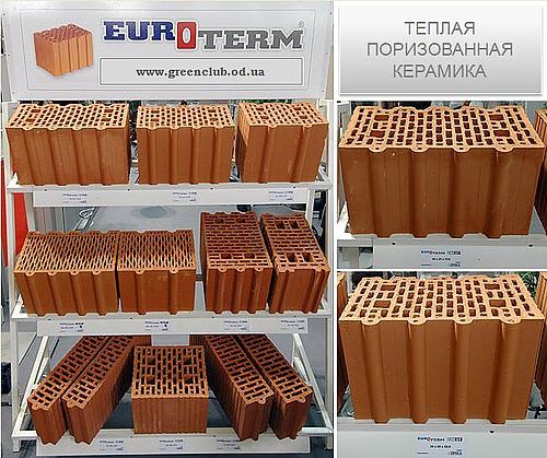 Блоки керамические EUROTERM (поризованные керамоблоки)