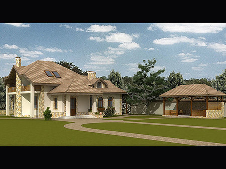 Дом с беседкой