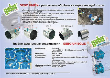 Ремонтные обоймы из нержавеющей стали GEBO Unifix