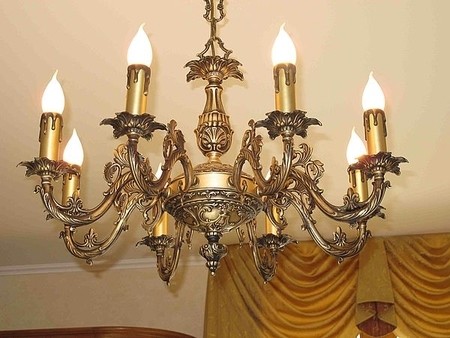 латунные люстры