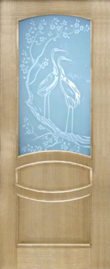 Модель ВЕНЕЦИЯ с художественным стеклом, серия `Стиль`, покрытие: шпон дуба