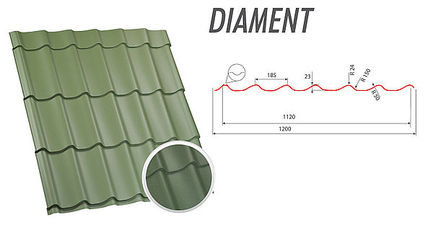 Металочерепиця - Diament 0,50 &mdash; Опт ZartMet
