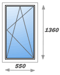 Одностворчатое окно цена (поворотно-откидная створка)