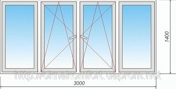 Окна и двери металлопластиковые 3000х1400. Стоимость: REHAU: 2307 грн; ALMplast: 2049 грн; WDS: 1999 грн; KBE: 2359 грн; SALAMANDER: 2499 грн; Galaxy: 1899 грн; КТМ: 1998 грн; OPEN TECK: 1906 грн
