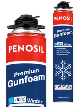 Пена монтажная зимняя PENOSIL Gunfoam Winter. Используется при температуре воздуха от -10 С до +30 С